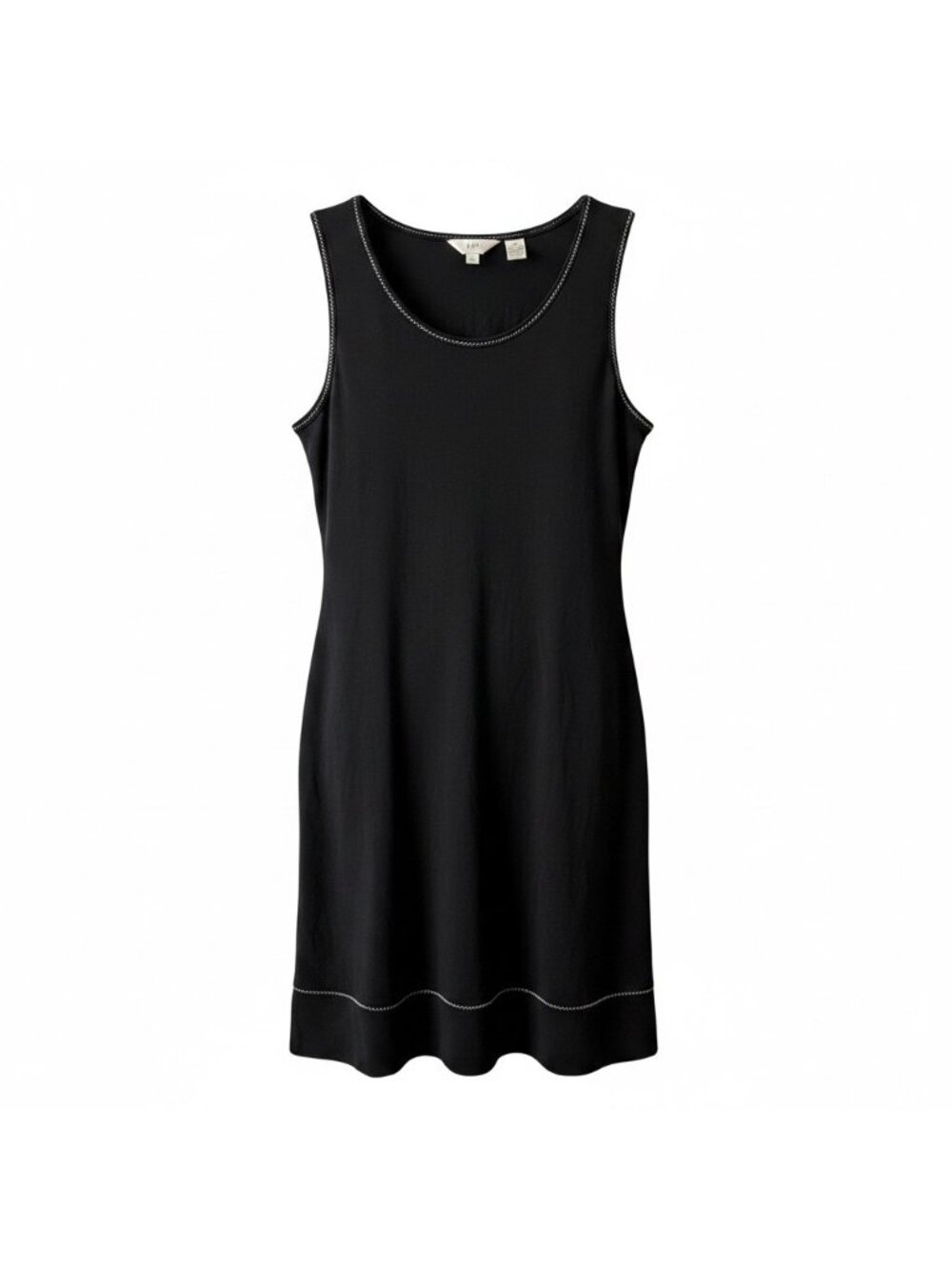 J. Jill Black Sleeveless Dress with Contrast Stitching – Size M